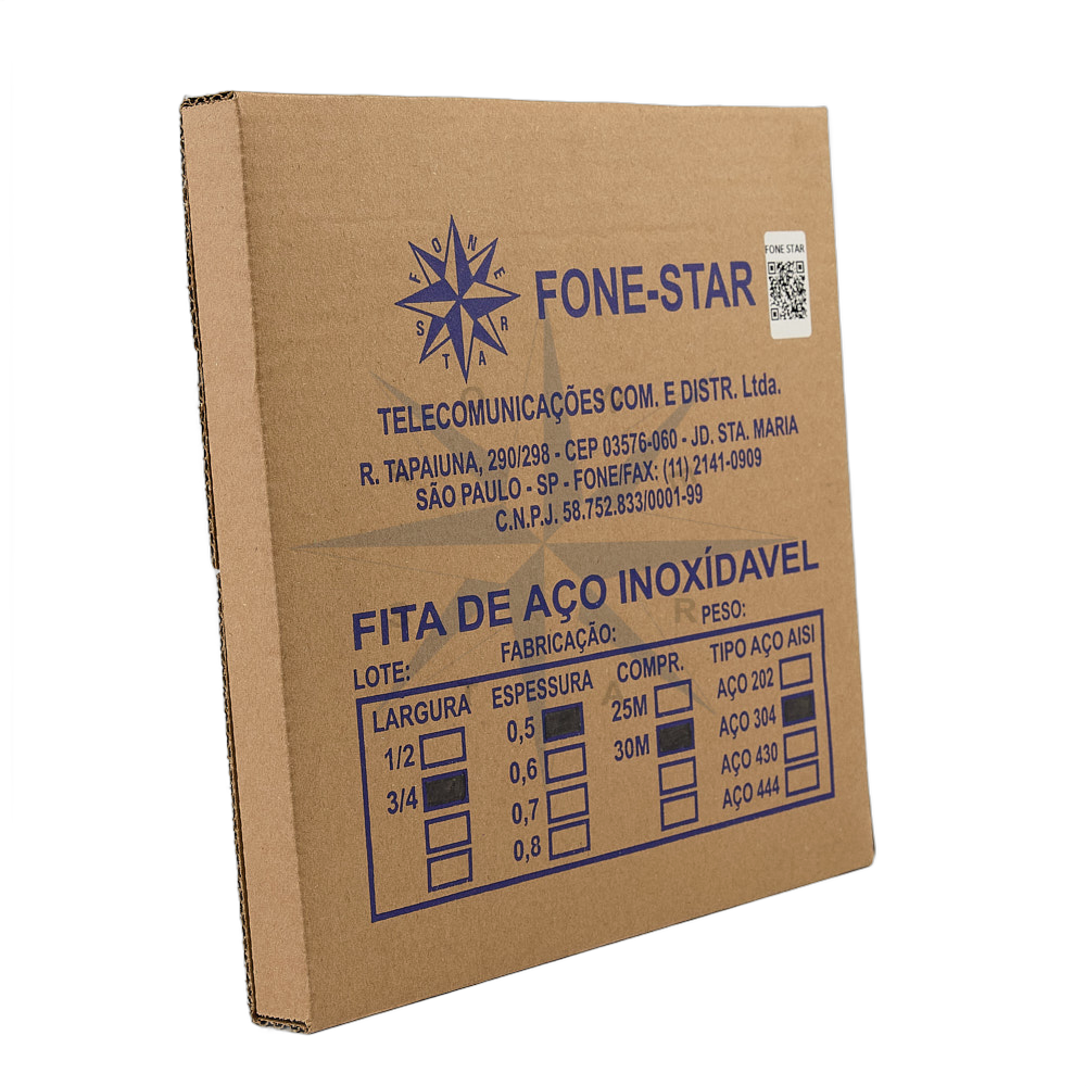 FITA DE AÇO 304 - 3/4X0,5 - ROLO 30MTS