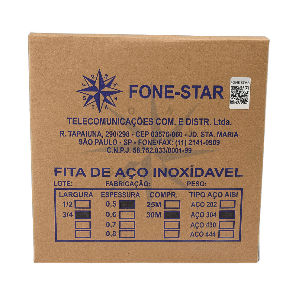 FITA DE AÇO 304 - 3/4X0,5 - ROLO 30MTS